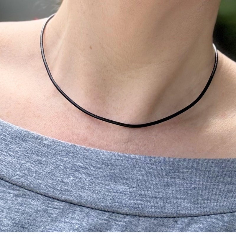 Loralyn Designs Black Leather Necklace Cord (2mm) with Stainless Steel Clasps (18 Inch) - Image 3